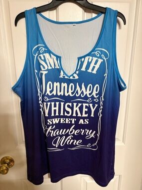 Tennessee Whiskey Gradient Tank Top - Blue to Navy with White Print